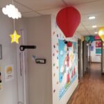 Hall with hot air balloons decor